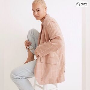 Madewell Pink Checkered Blazer